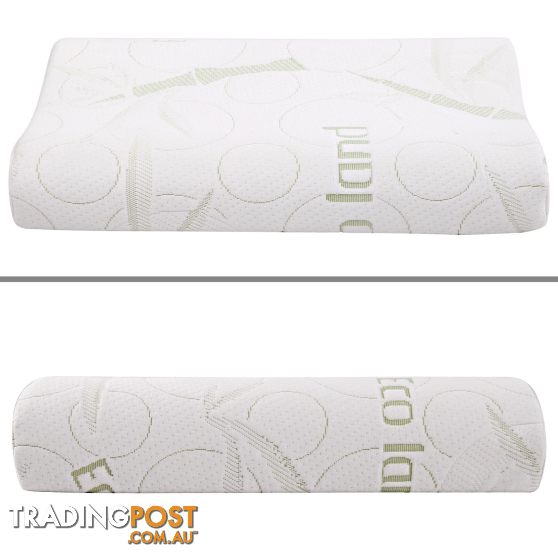 Set of 2 Bamboo Fabric Cover Shredded Memory Foam Pillow 70 x 40 cm