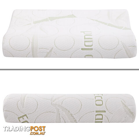 Set of 2 Bamboo Fabric Cover Shredded Memory Foam Pillow 70 x 40 cm