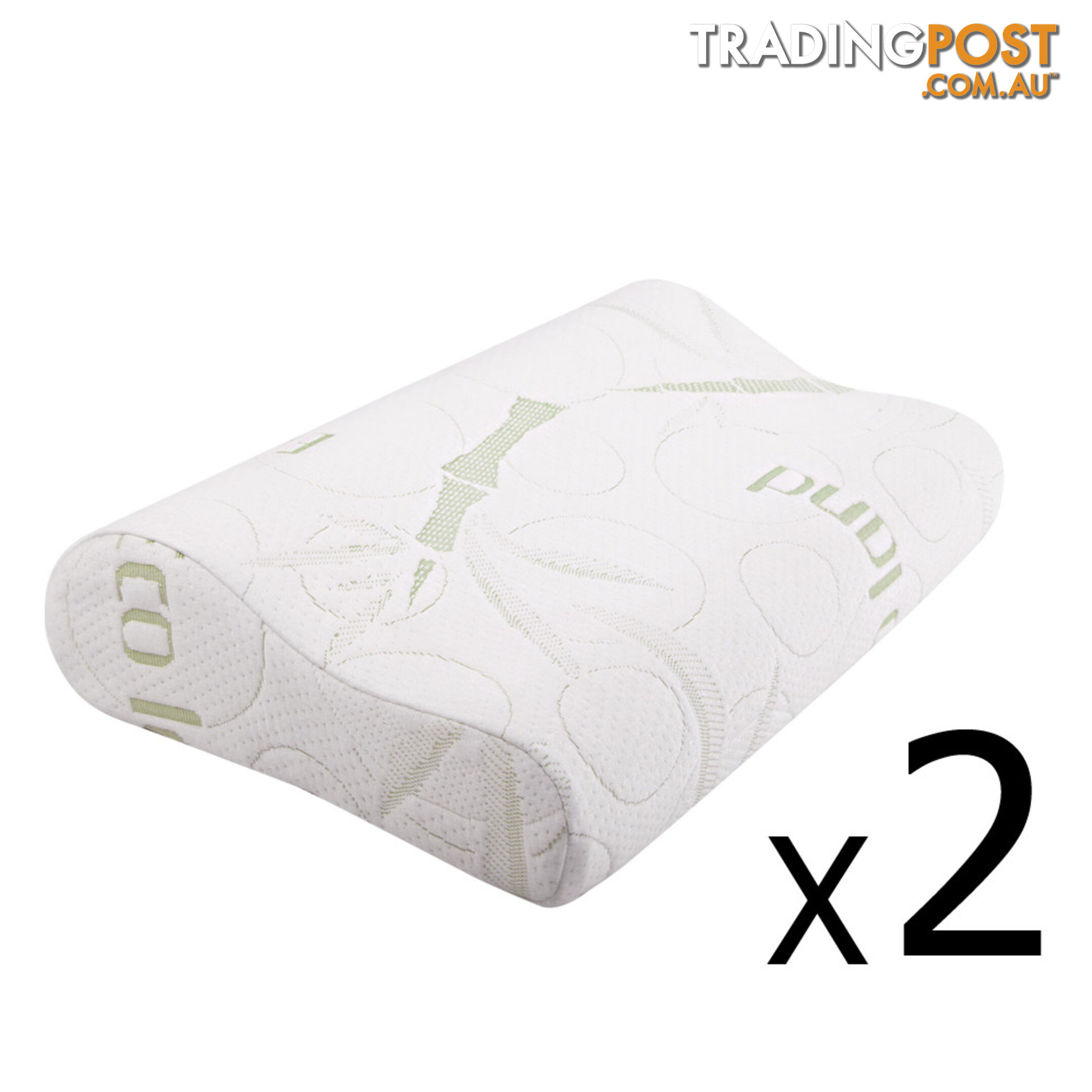 Set of 2 Bamboo Fabric Cover Shredded Memory Foam Pillow 70 x 40 cm