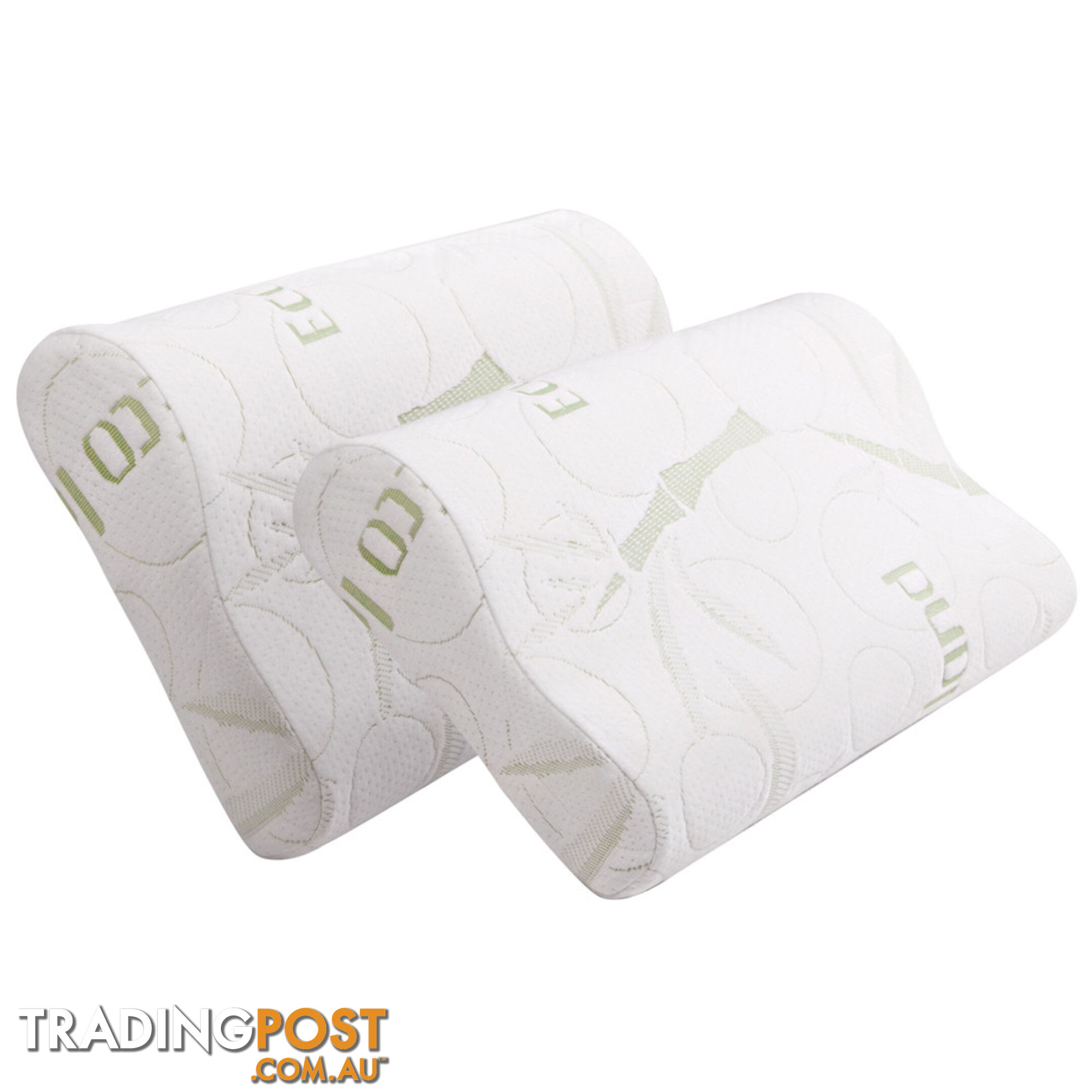 Set of 2 Bamboo Fabric Cover Shredded Memory Foam Pillow 70 x 40 cm