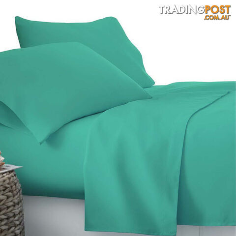 3 Piece Microfibre Sheet Set King Single Aqua