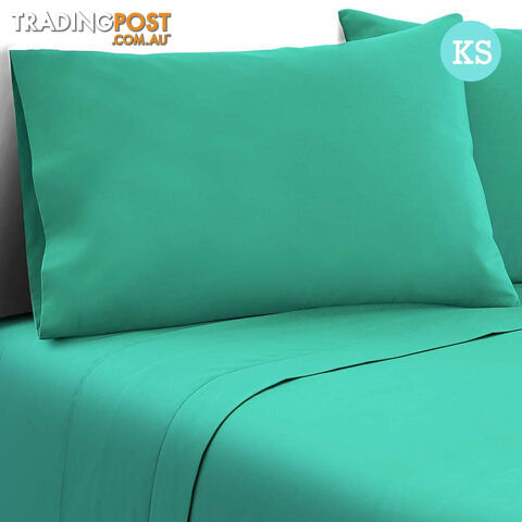 3 Piece Microfibre Sheet Set King Single Aqua