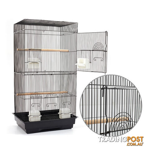 Pet Bird Cage Black Medium - 88CM