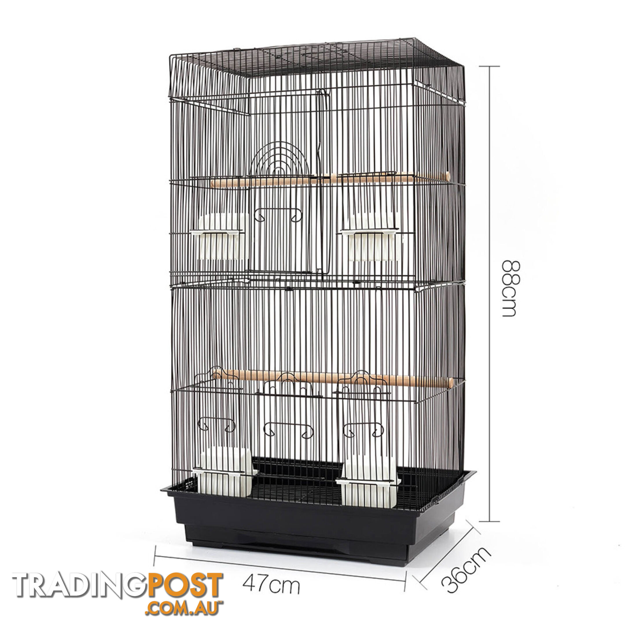 Pet Bird Cage Black Medium - 88CM