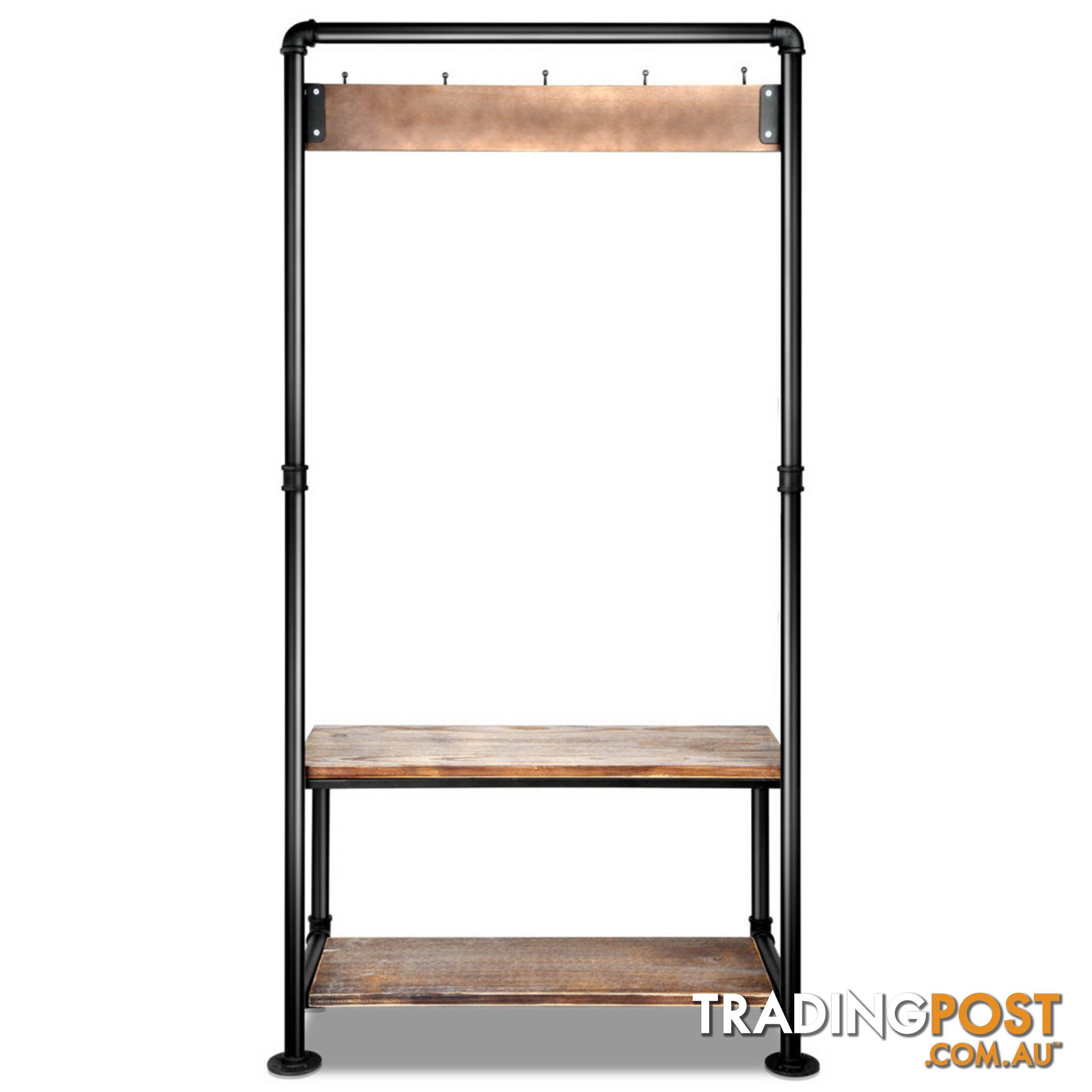 Pipe Shoe Rack & Coat Hanger Hallway Entry Shelf