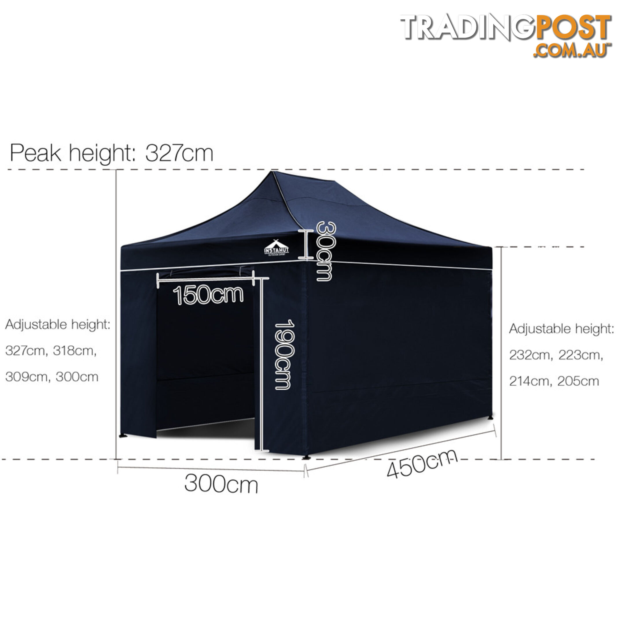 3x4.5 Pop Up Gazebo Hut with Sandbags Navy