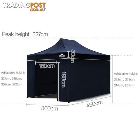 3x4.5 Pop Up Gazebo Hut with Sandbags Navy