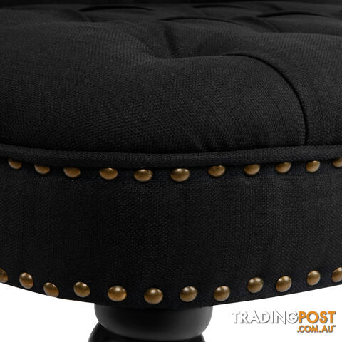 Lorraine Chair French Provincial Linen Fabric Sofa Pitch Black