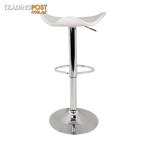 Set of 2 PVC Leather Kitchen Bar Stool White