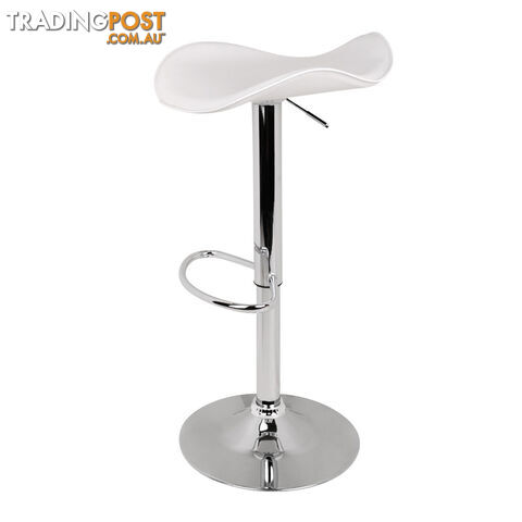 Set of 2 PVC Leather Kitchen Bar Stool White