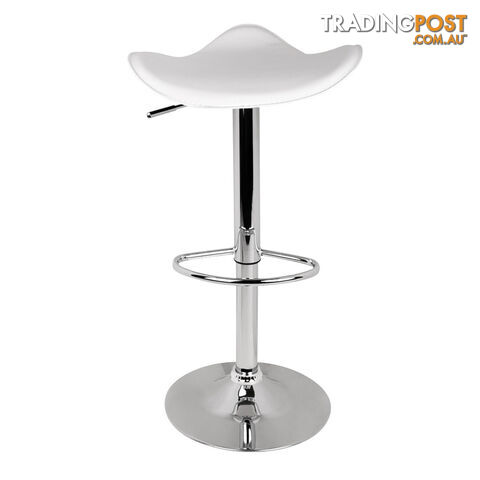 Set of 2 PVC Leather Kitchen Bar Stool White