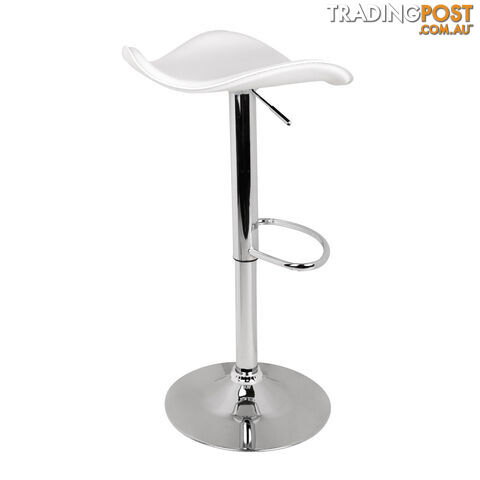 Set of 2 PVC Leather Kitchen Bar Stool White