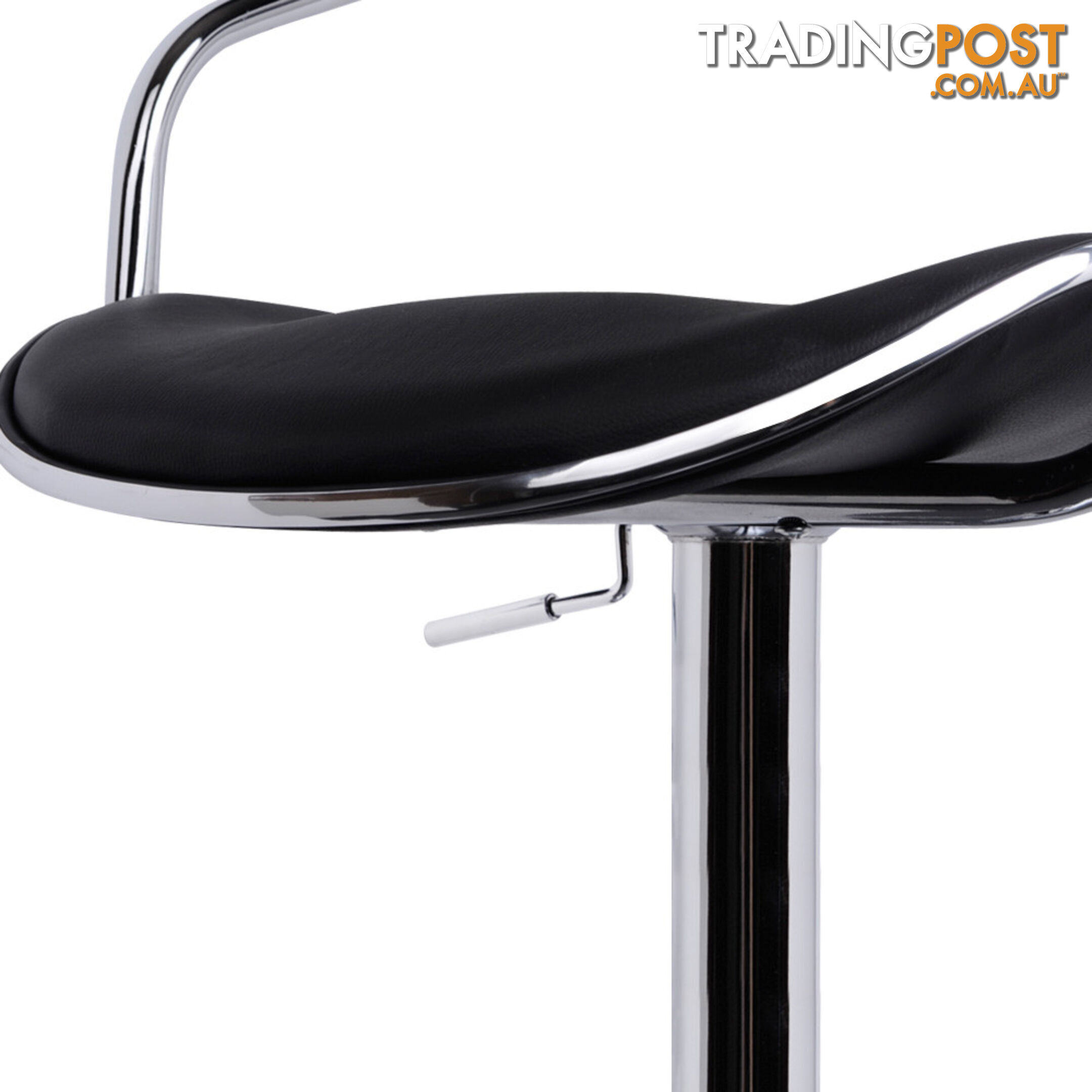 Set of 2 PU Leather Kitchen Bar Stool Black