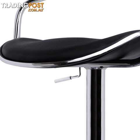 Set of 2 PU Leather Kitchen Bar Stool Black