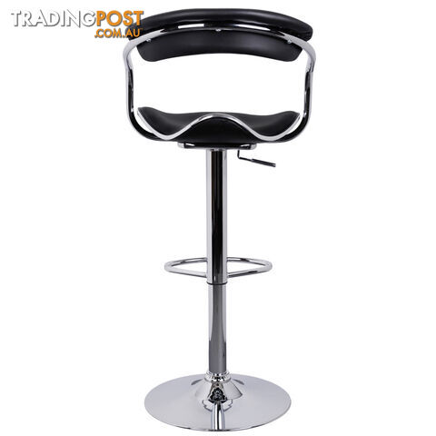 Set of 2 PU Leather Kitchen Bar Stool Black