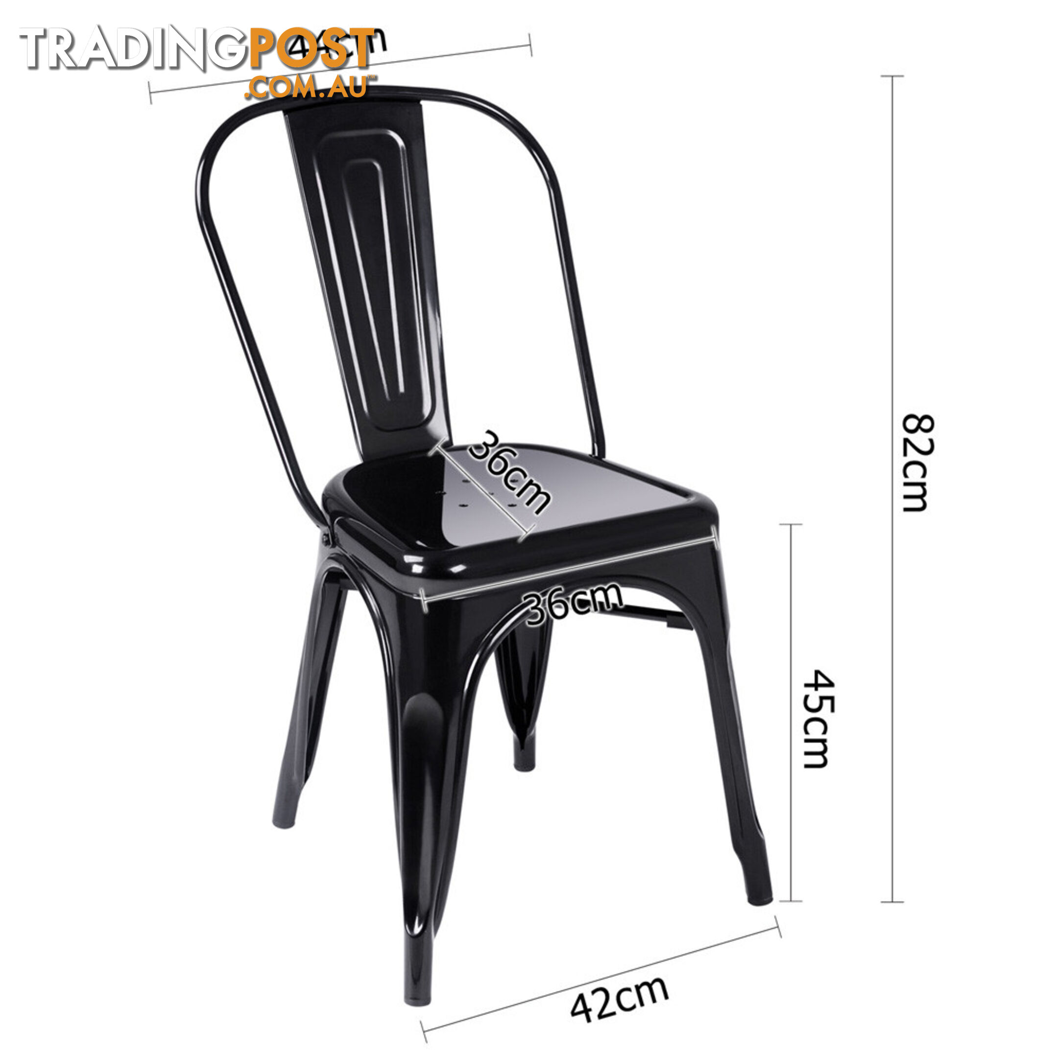 Set of 4 Replica Tolix Dining Metal Chair Gloss Metal