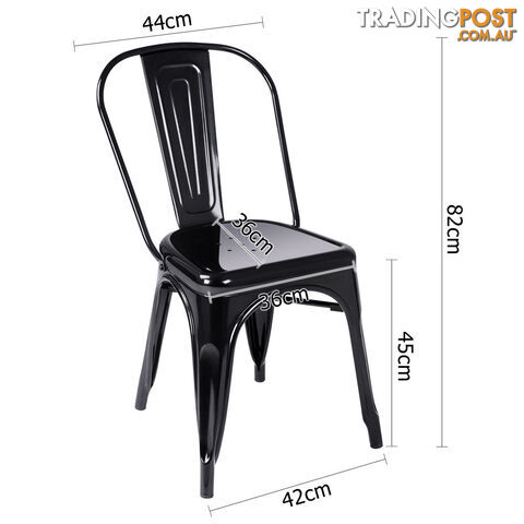 Set of 4 Replica Tolix Dining Metal Chair Gloss Metal