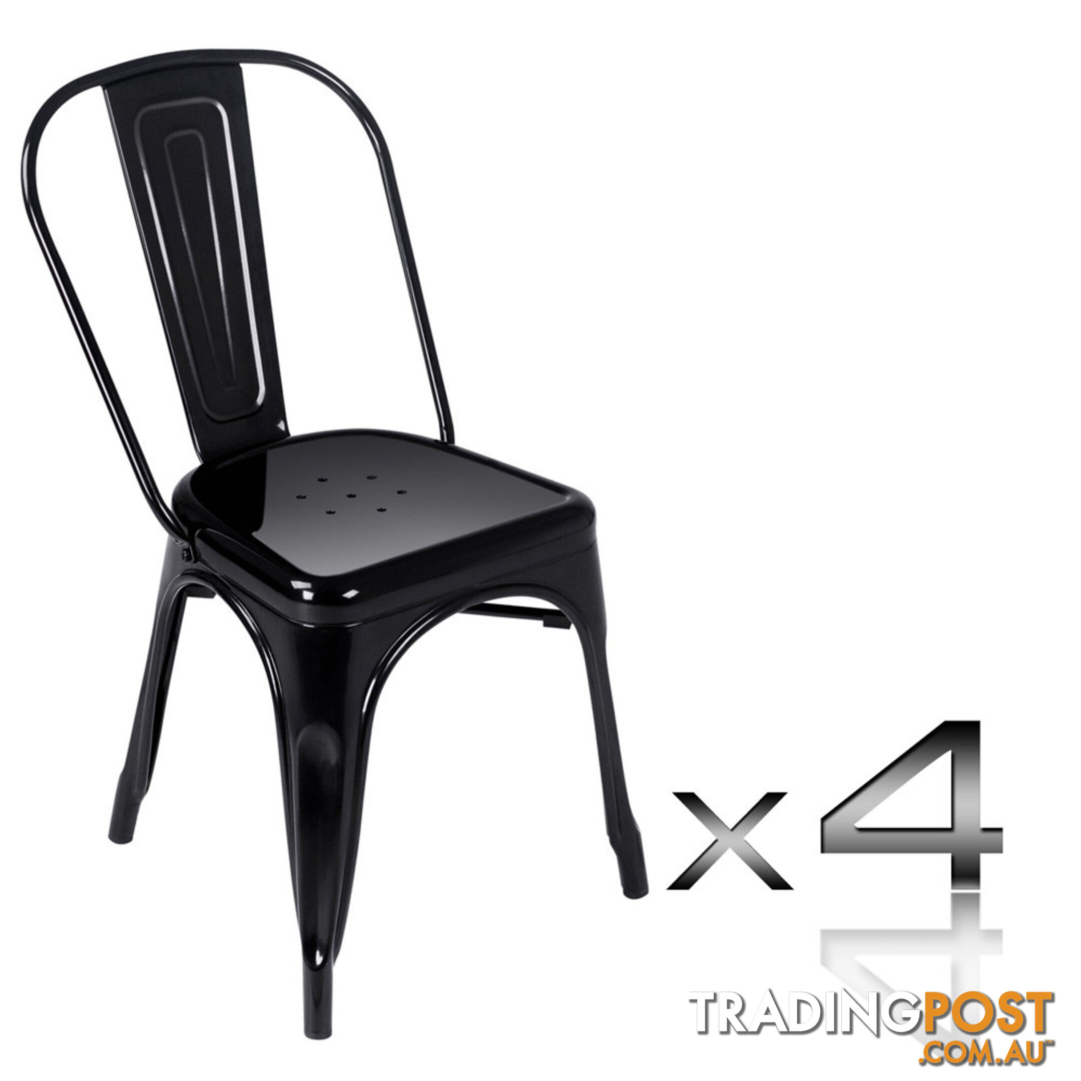 Set of 4 Replica Tolix Dining Metal Chair Gloss Metal