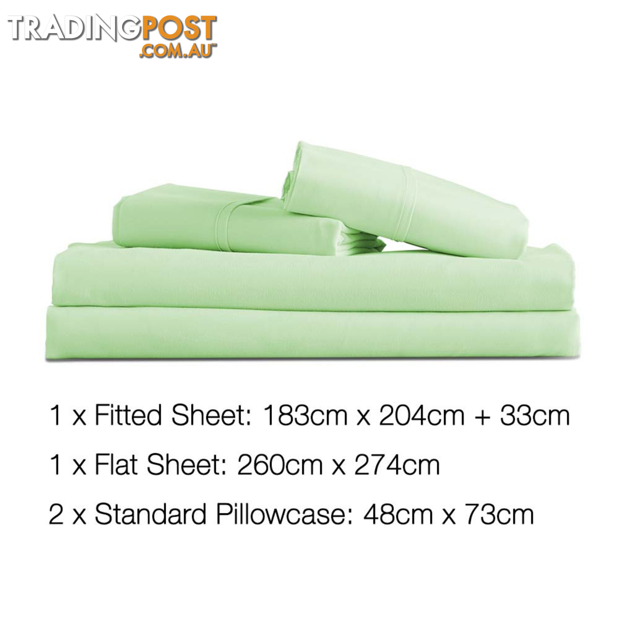 4 Piece Microfibre Sheet Set King  Green