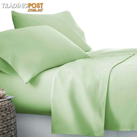 4 Piece Microfibre Sheet Set King  Green