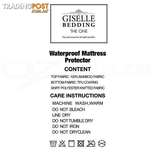 Waterproof Bamboo Mattress Protector - King Single