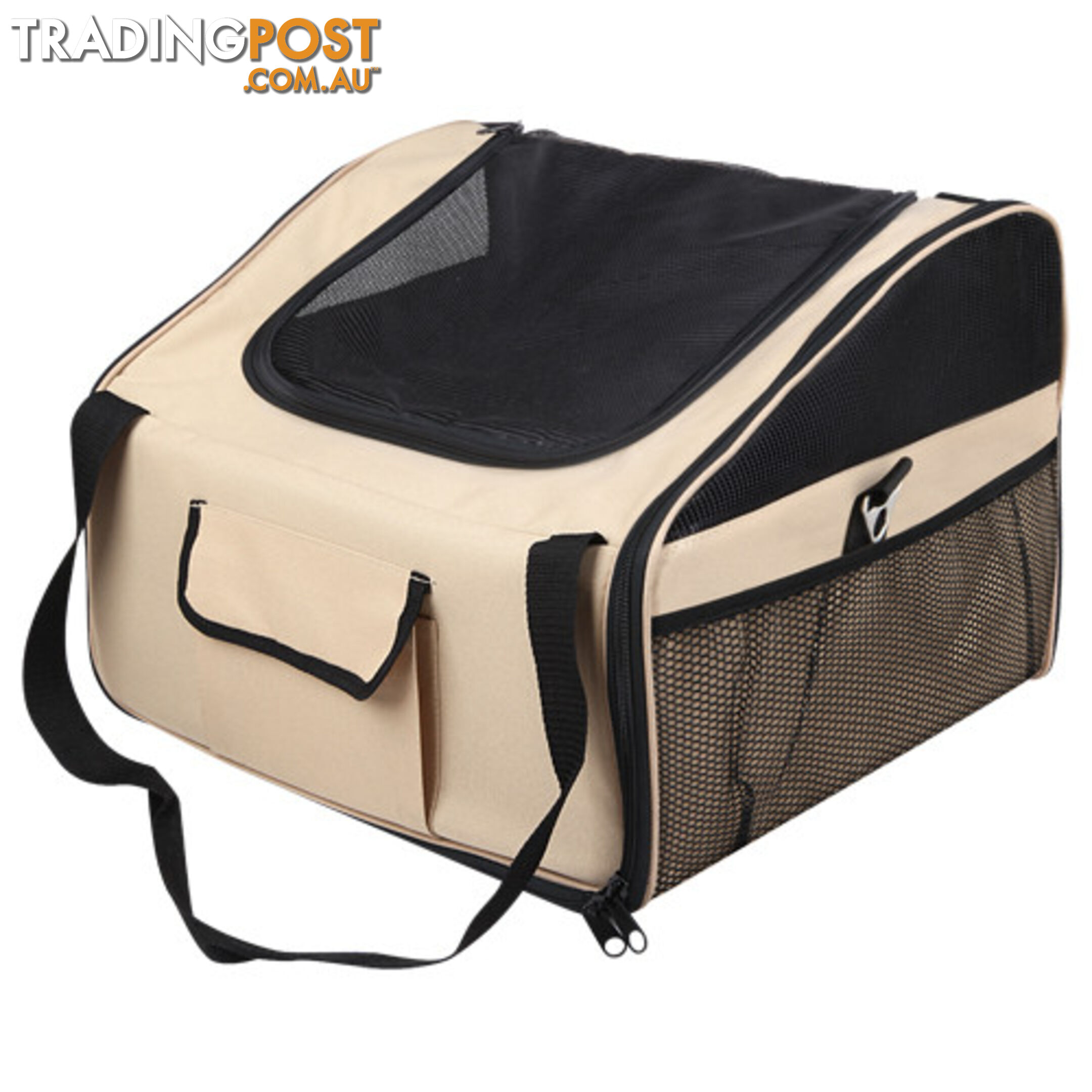 Pet Dog Cat Car Seat Carrier Travel Bag Large Beige