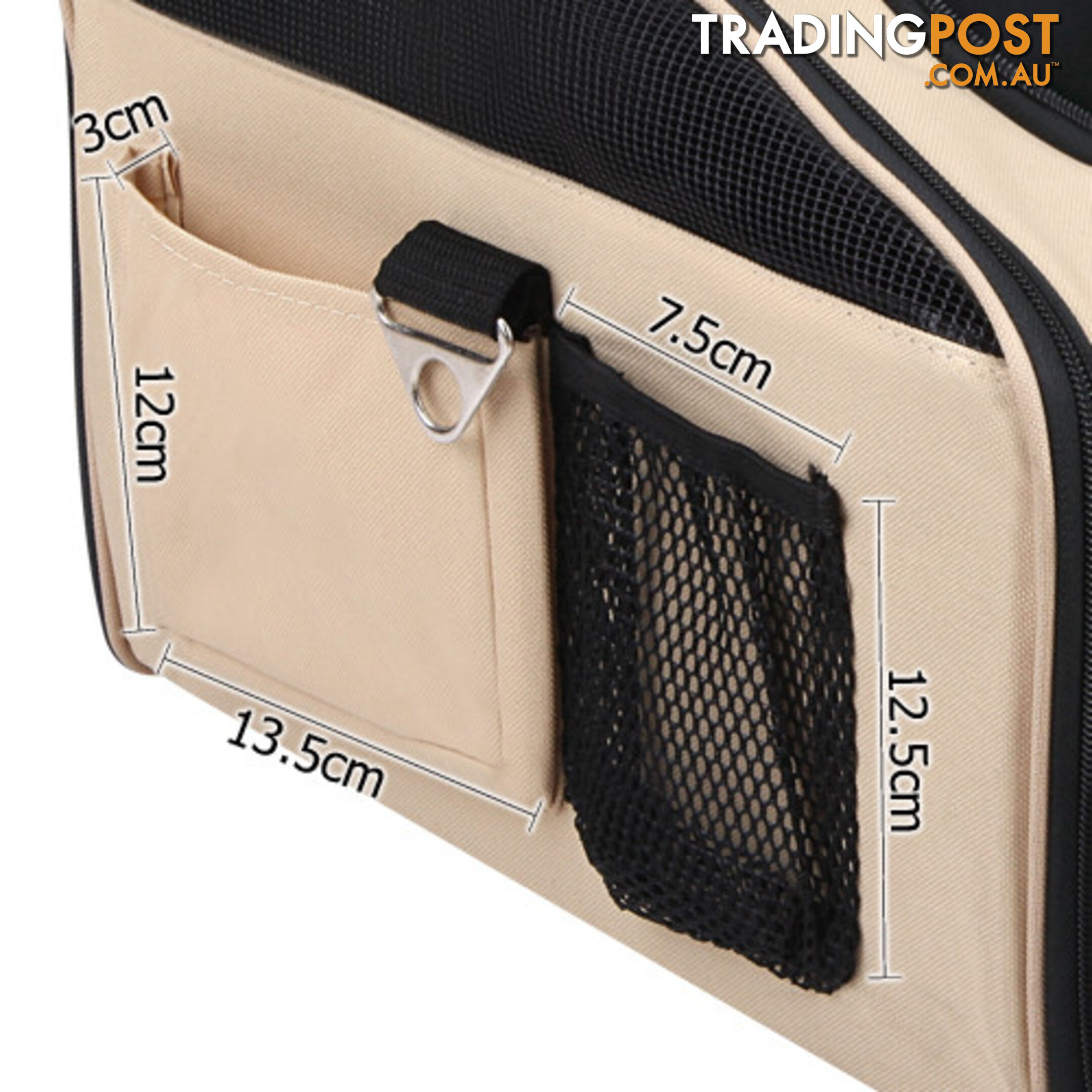 Pet Dog Cat Car Seat Carrier Travel Bag Large Beige