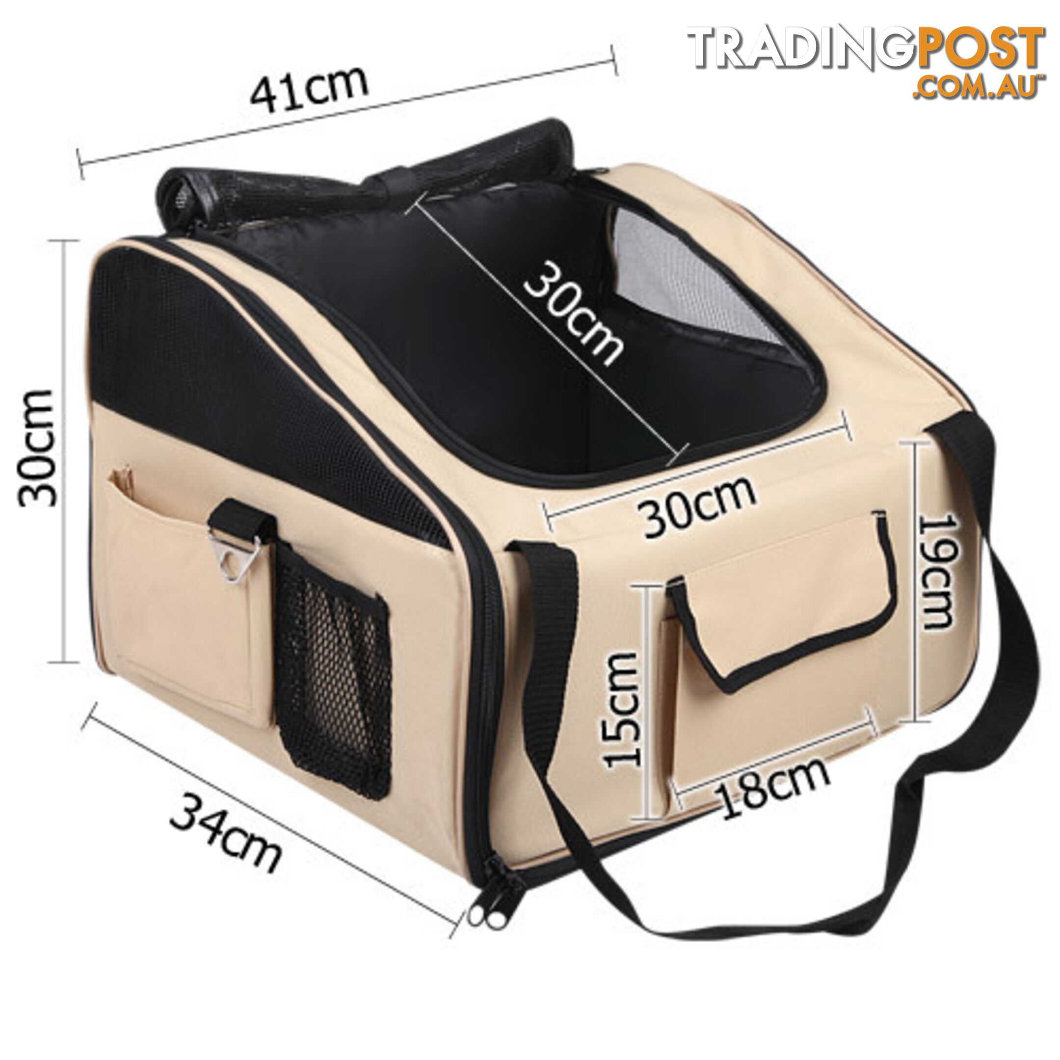 Pet Dog Cat Car Seat Carrier Travel Bag Large Beige