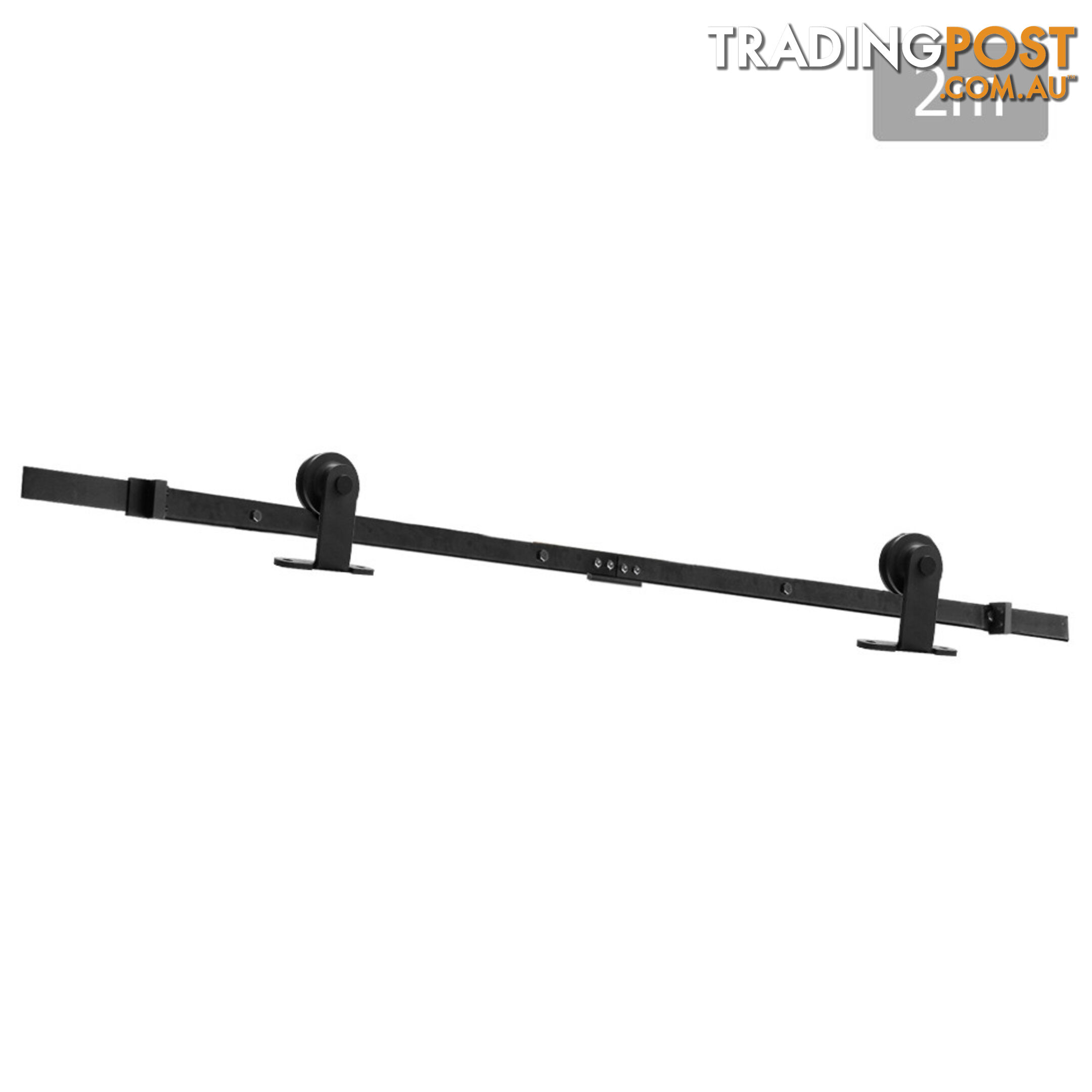 Sliding Barn Door Hardware Track Set Powder Coat Steel Black - 4M