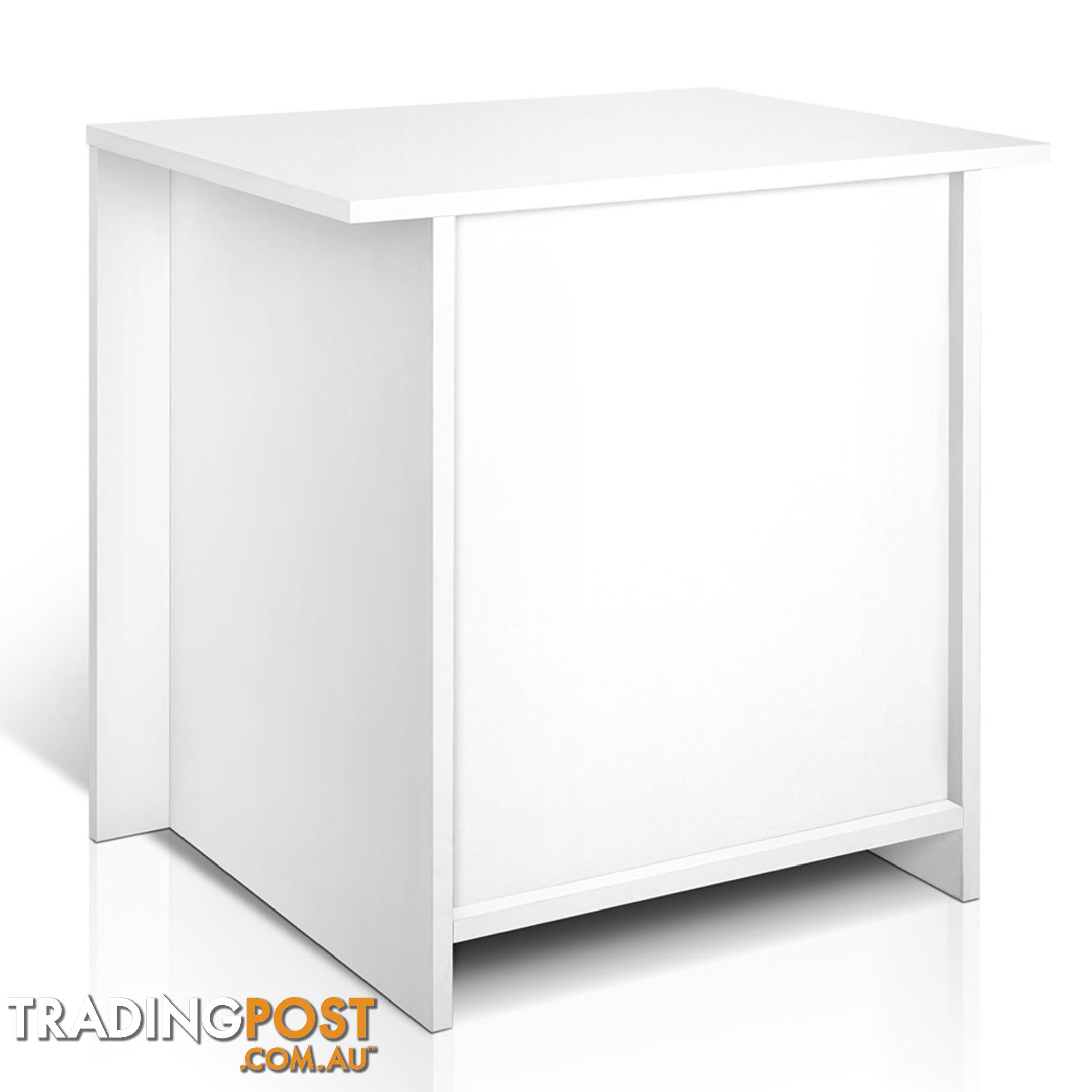 Anti-Scratch Bedside Table 2 Drawers - White