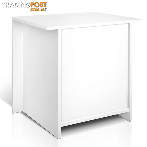 Anti-Scratch Bedside Table 2 Drawers - White