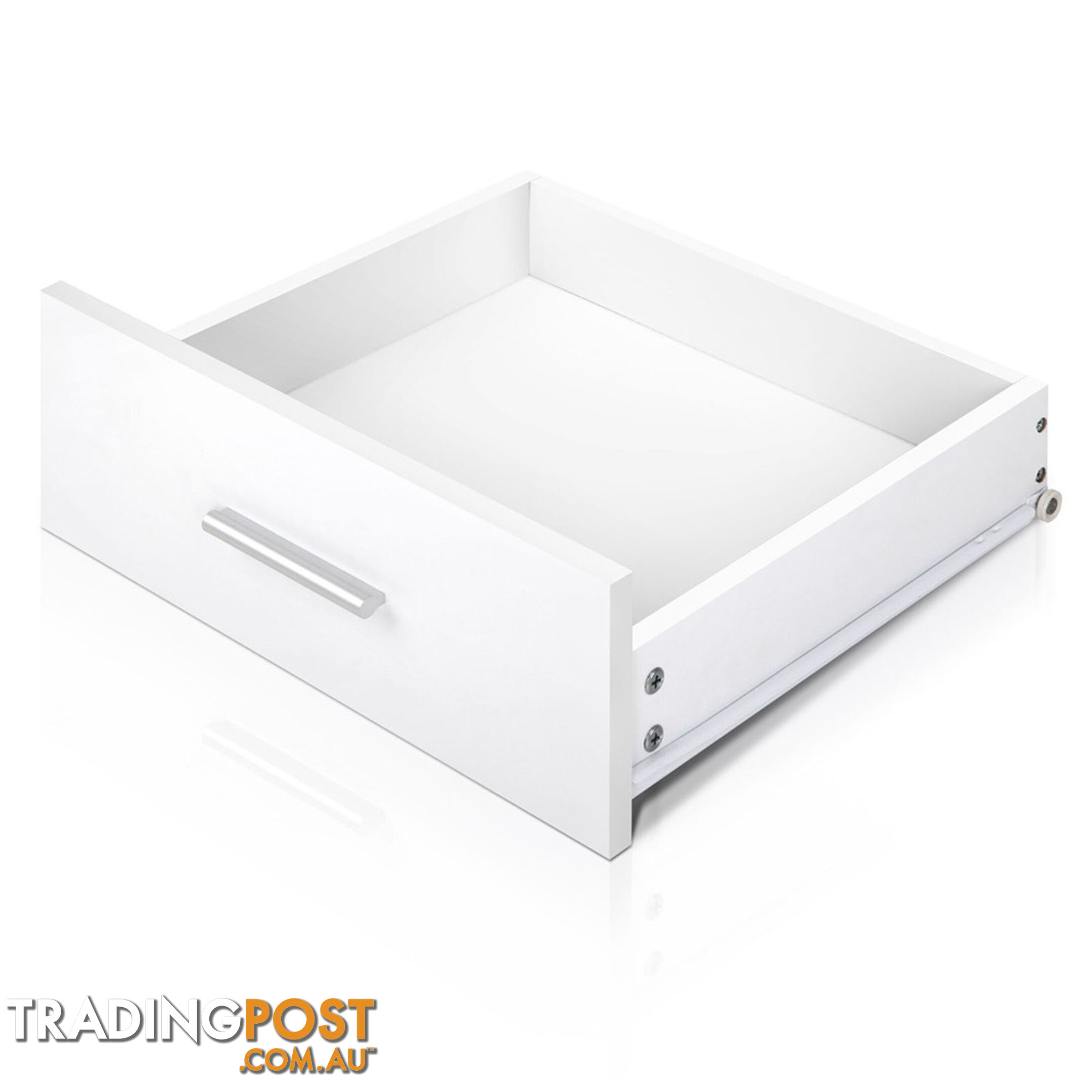 Anti-Scratch Bedside Table 2 Drawers - White