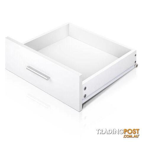 Anti-Scratch Bedside Table 2 Drawers - White