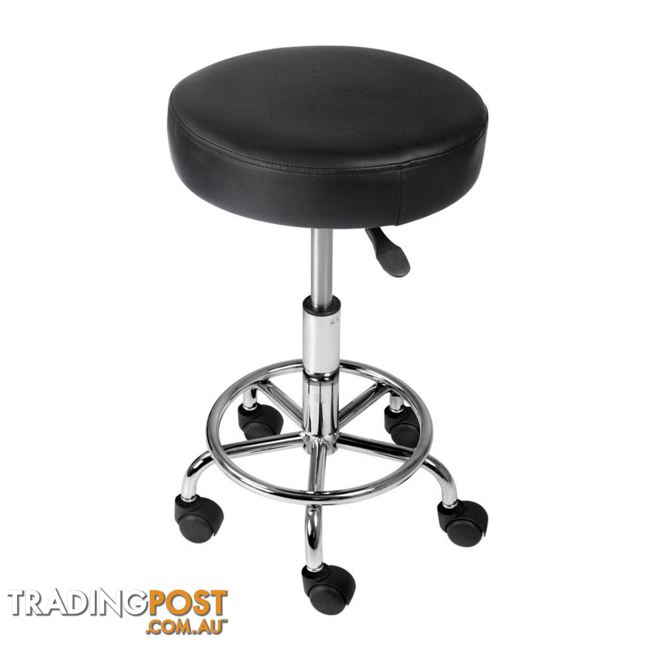 Round PU Swivel Salon Stool White