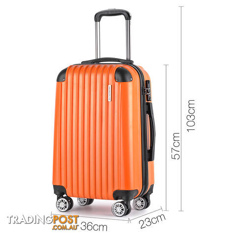 Set of 3 Hard Shell Travel Luggage with TSA Lock - Silver