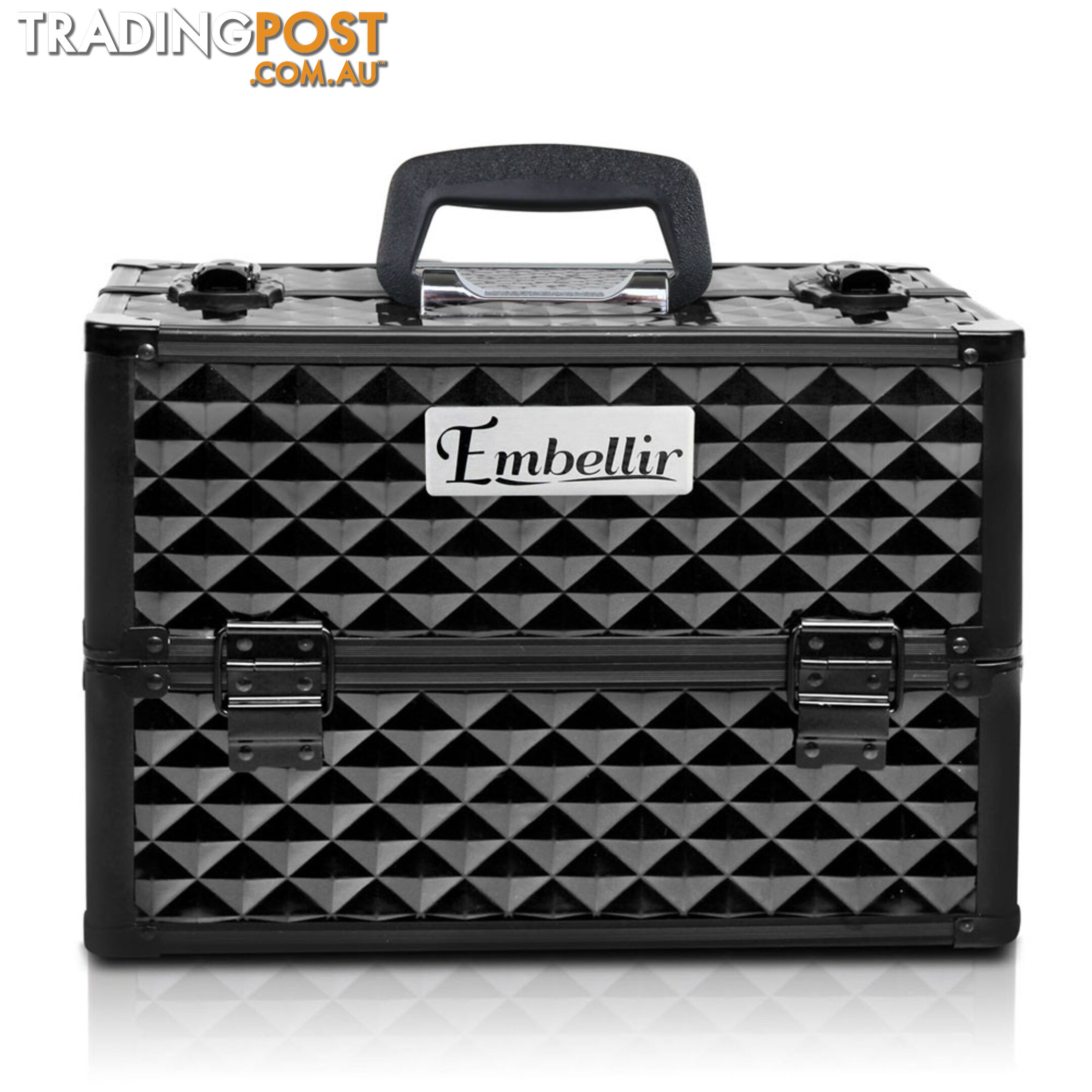 Portable Beauty Makeup Case Diamond Black