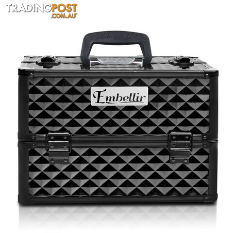 Portable Beauty Makeup Case Diamond Black