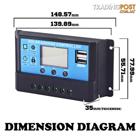 12V-24V 20A LCD Display PWM Solar Panel Regulator Charge Controller Timer PWN - photo 4 of 4