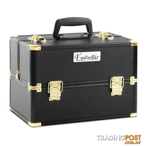 Make Up Cosmetic Beauty Case  Black & Gold