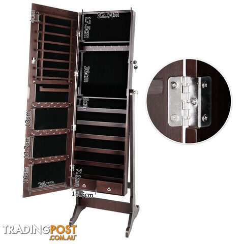 Mirror Jewellery Cabinet Storage 146cm Walnut - photo 3 of 8