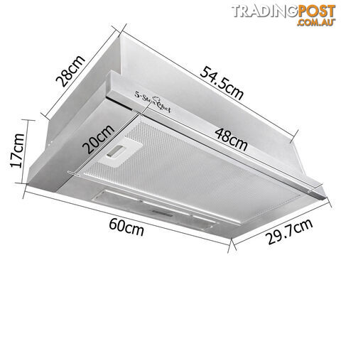 5 Star Chef Slide Out Range Hood 60cm