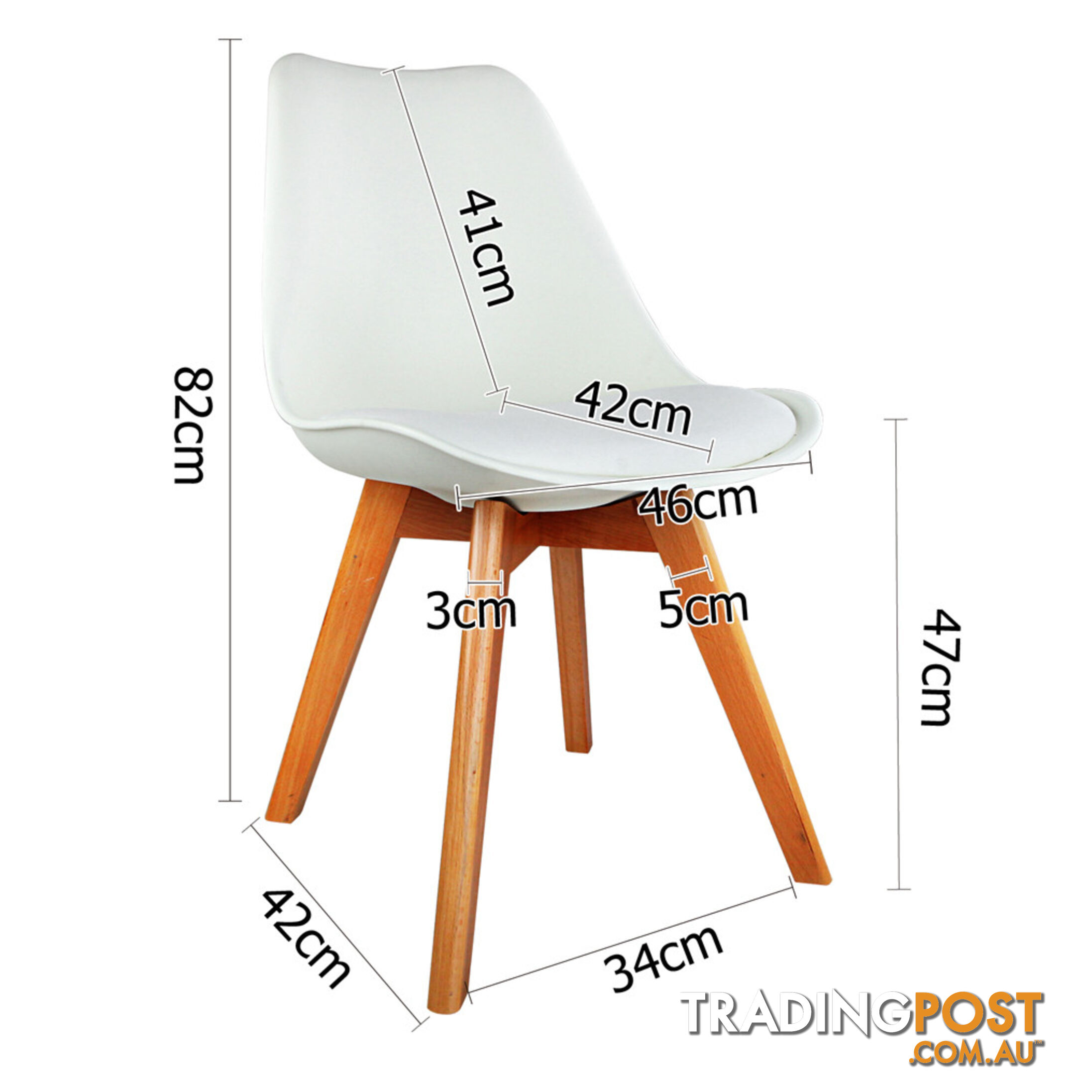 Set of 2 Dining Chair White