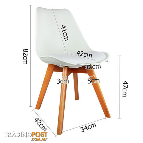 Set of 2 Dining Chair White