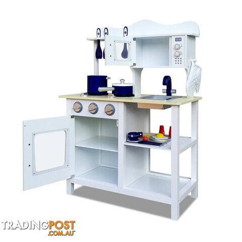 18 Piece Kitchen Play Set White & Blue - photo 4 of 7