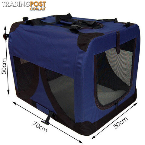 Large Portable Soft Pet Dog Crate Cage Kennel Blue