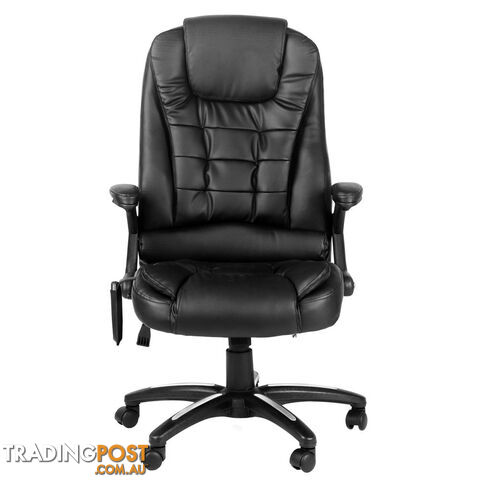 8 Point Massage Executive PU Leather Office Computer Chair Black