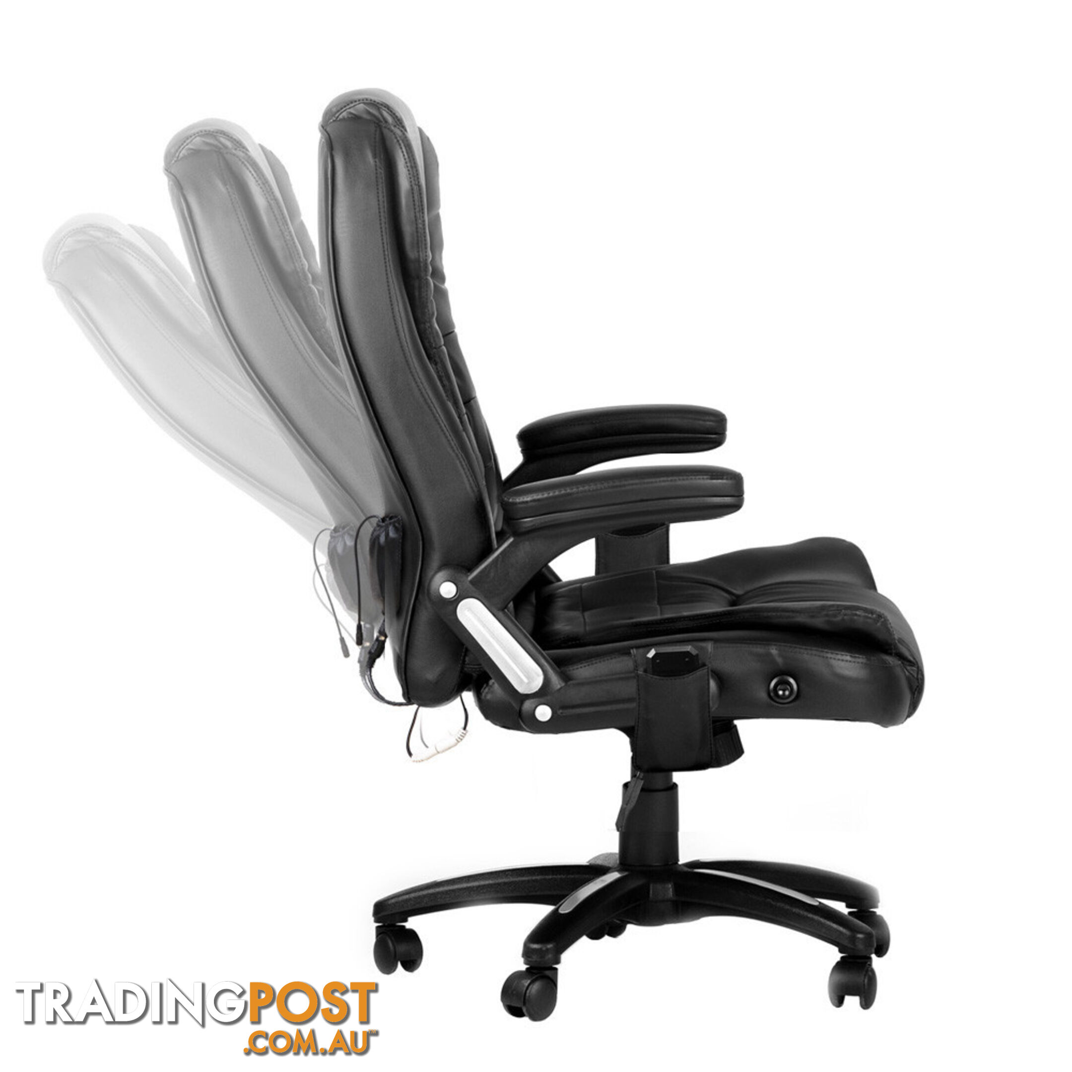 8 Point Massage Executive PU Leather Office Computer Chair Black