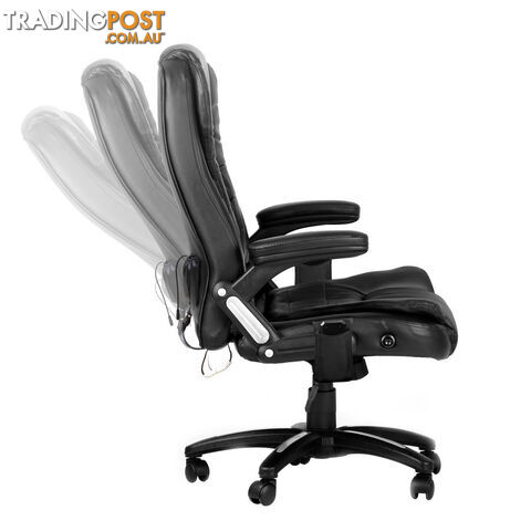 8 Point Massage Executive PU Leather Office Computer Chair Black