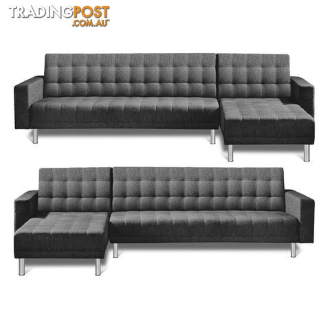 Faux Linen Sofa Bed 5 Seater