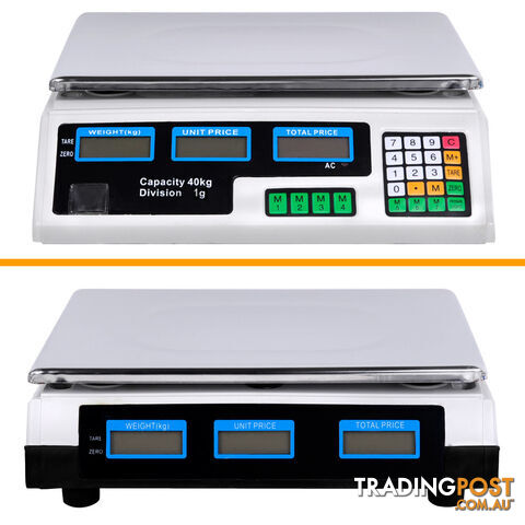 Kitchen Electronic Digital Scales 40kg  White